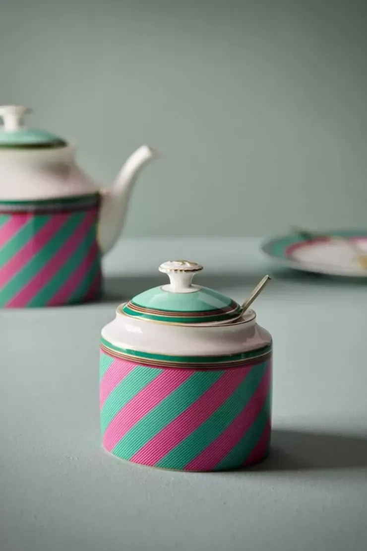 Pip Studio Pip Chique Stripes Suikerpot Roze/Groen Best