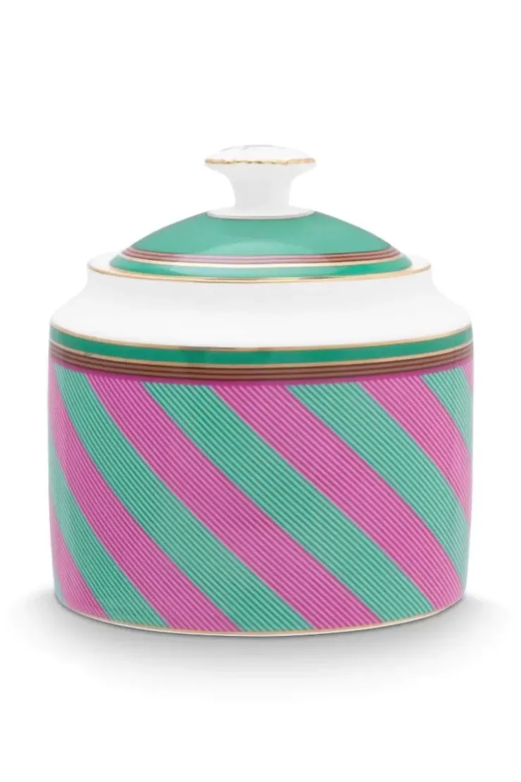 Pip Studio Pip Chique Stripes Suikerpot Roze/Groen Best