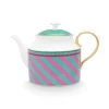 Pip Studio Pip Chique Stripes Theepot Groot Roze/Groen New