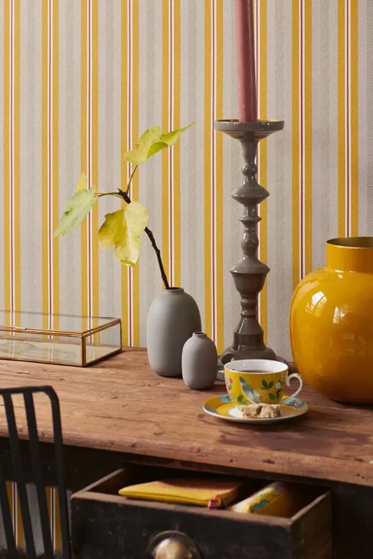 Pip Studio Blurred Lines Vliesbehang Beige/ Geel Outlet