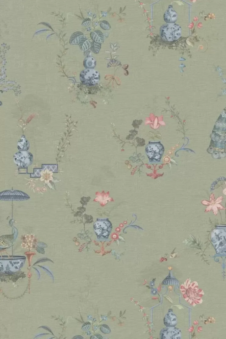 Pip Studio Chinese Porcelain Vinylbehang Licht Groen Clearance