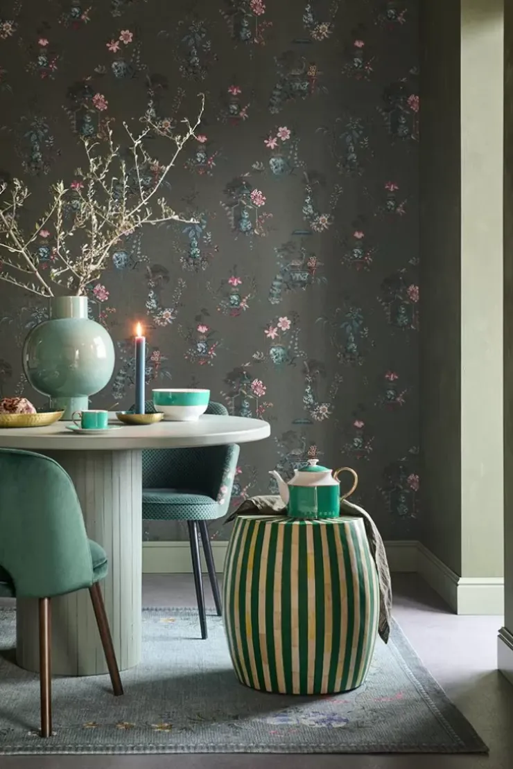 Pip Studio Chinese Porcelain Vinylbehang Donker Groen Discount