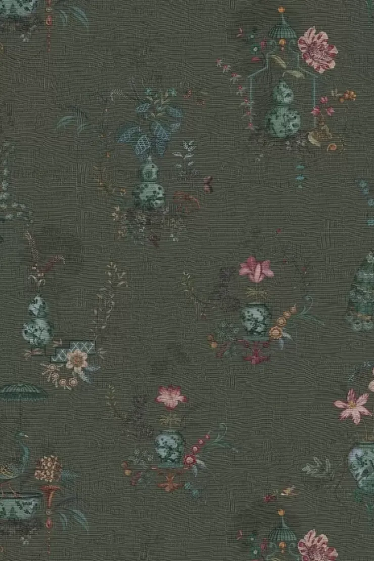 Pip Studio Chinese Porcelain Vinylbehang Donker Groen Discount