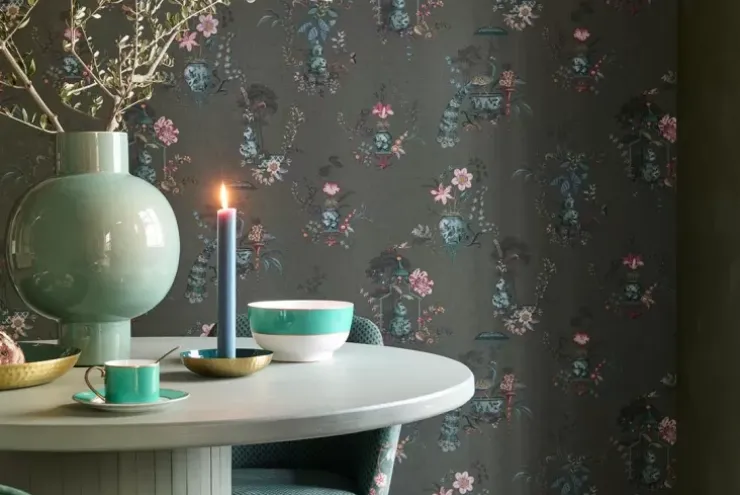 Pip Studio Chinese Porcelain Vinylbehang Donker Groen Discount