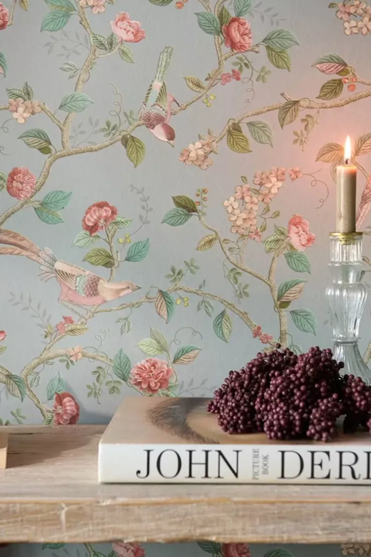 Pip Studio Good Nightingale Vliesbehang Licht Blauw/ Grijs Outlet