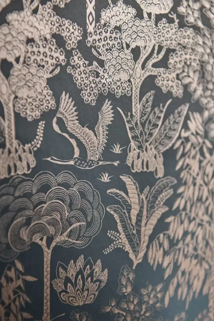 Pip Studio Origami Tree Vliesbehang Donker /Rose Goud Blauw Sale