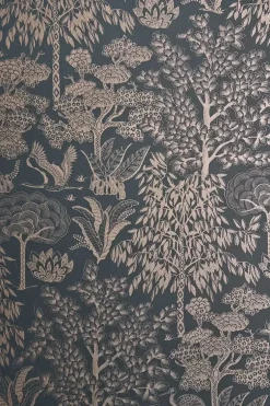 Pip Studio Origami Tree Vliesbehang Donker /Rose Goud Blauw Sale