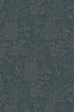 Pip Studio Origami Tree Vliesbehang Donker /Rose Goud Blauw Sale