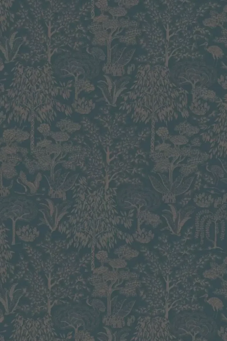 Pip Studio Origami Tree Vliesbehang Donker /Rose Goud Blauw Sale