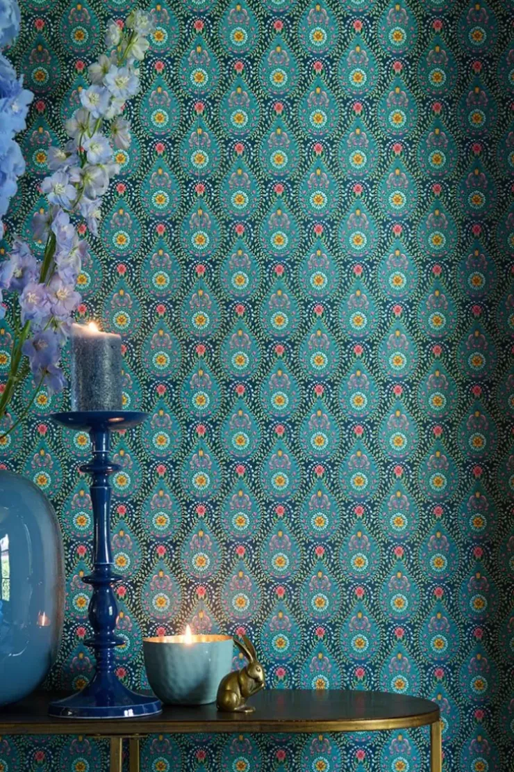 Pip Studio Raindrops Vliesbehang Donker Blauw Discount