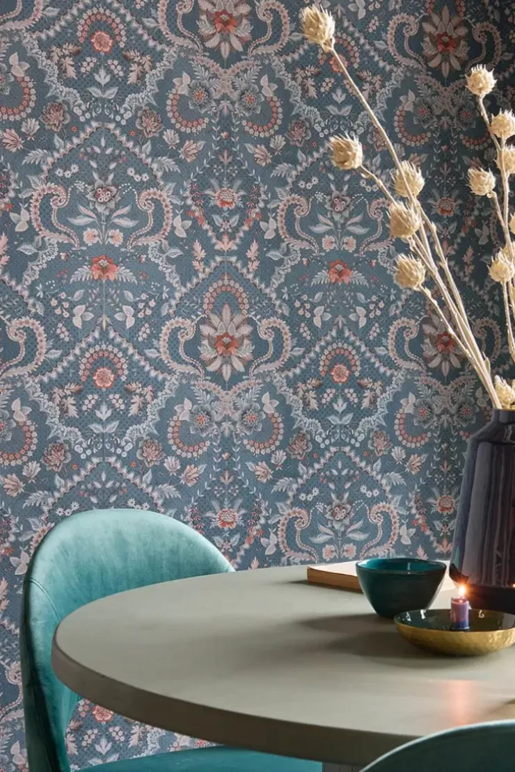 Pip Studio Saluti Vinylbehang Denim Blauw Discount