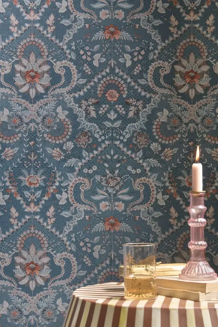 Pip Studio Saluti Vinylbehang Denim Blauw Discount