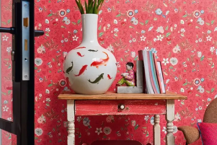 Pip Studio Spring To Life Vliesbehang /Roze Rood New