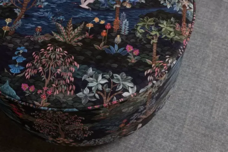 Pip Studio Poef Large Pip Garden Donkerblauw New