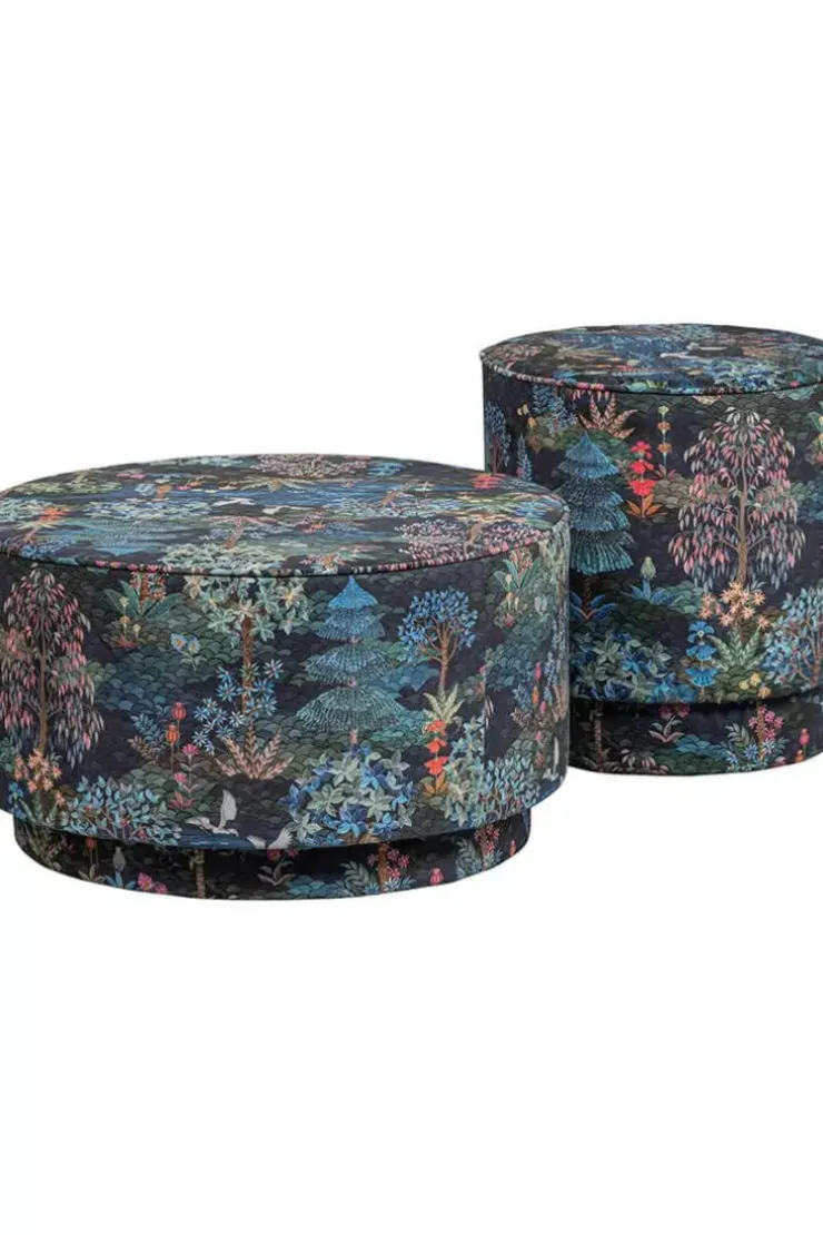 Pip Studio Poef Large Pip Garden Donkerblauw New