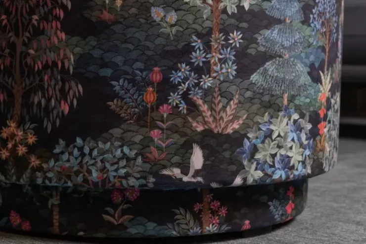 Pip Studio Poef Large Pip Garden Donkerblauw New