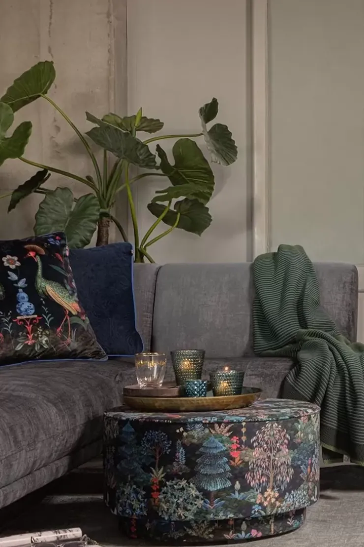 Pip Studio Poef Large Pip Garden Donkerblauw New