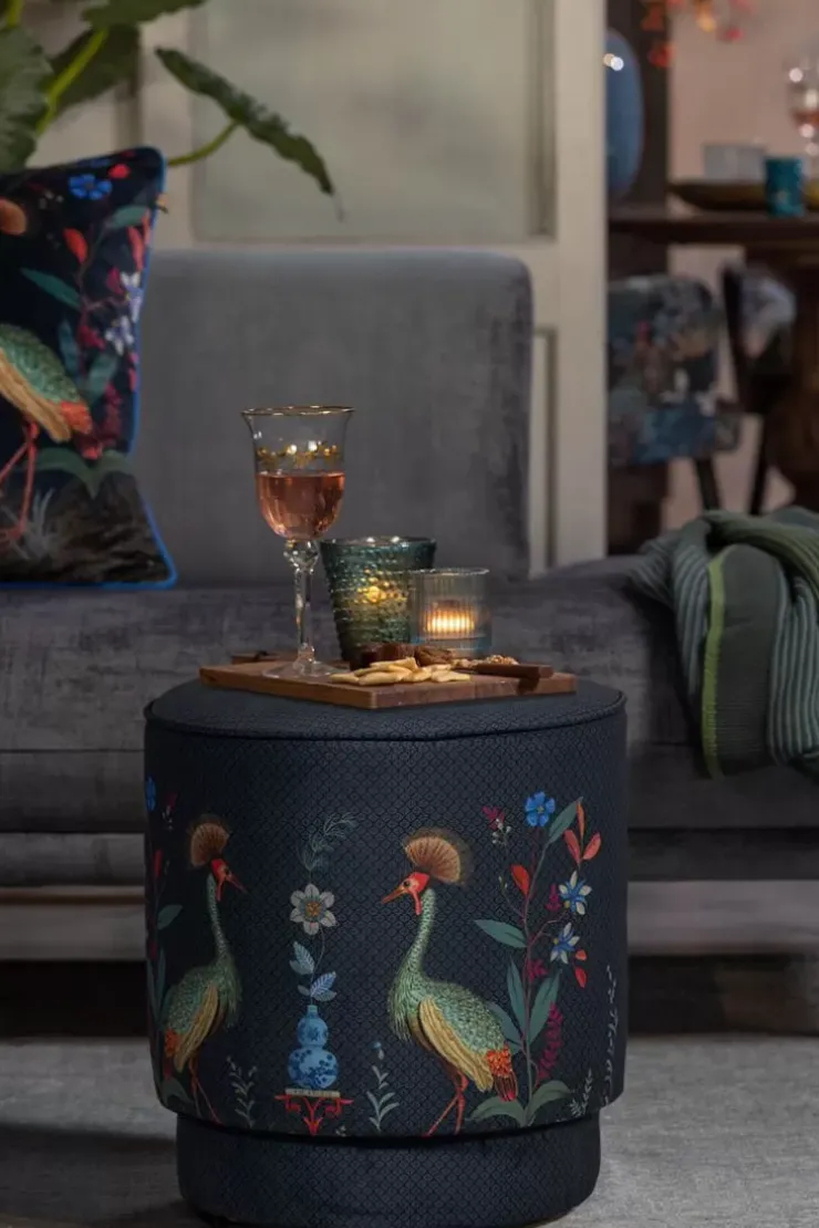 Pip Studio Poef Medium Flirting Birds Blauw Online