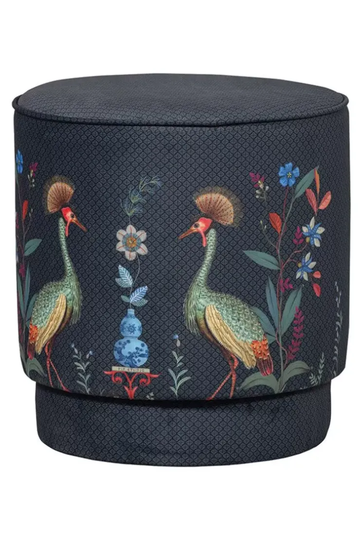 Pip Studio Poef Medium Flirting Birds Blauw Online