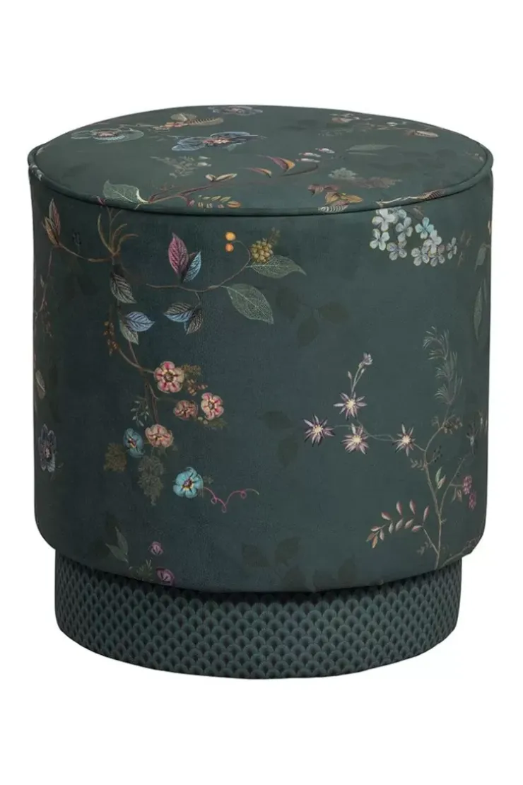 Pip Studio Poef Medium Kawai Flower Groen Hot