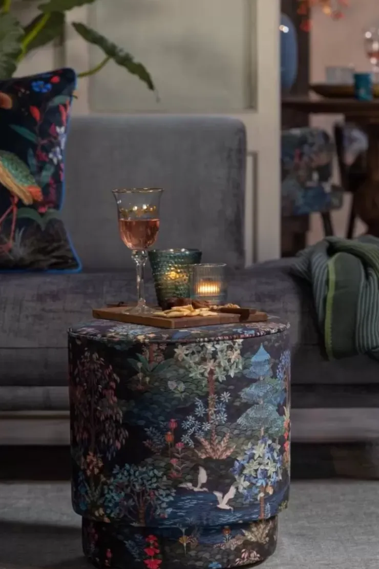 Pip Studio Poef Medium Pip Garden Donkerblauw Clearance