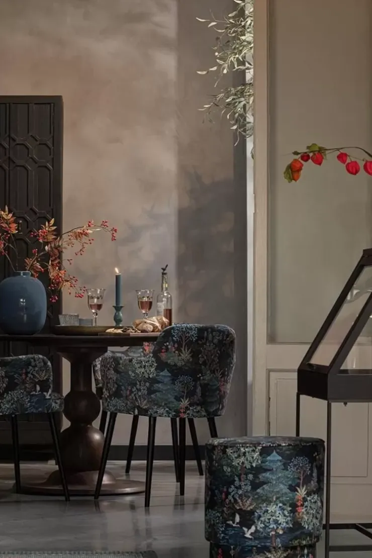 Pip Studio Poef Medium Pip Garden Donkerblauw Clearance