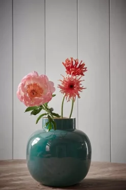 Pip Studio Ronde Vaas Metaal Donker 25 Cm Groen Clearance