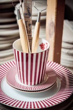 Pip Studio Royal Stripes Gebaksbord Donker 17Cm Roze Sale