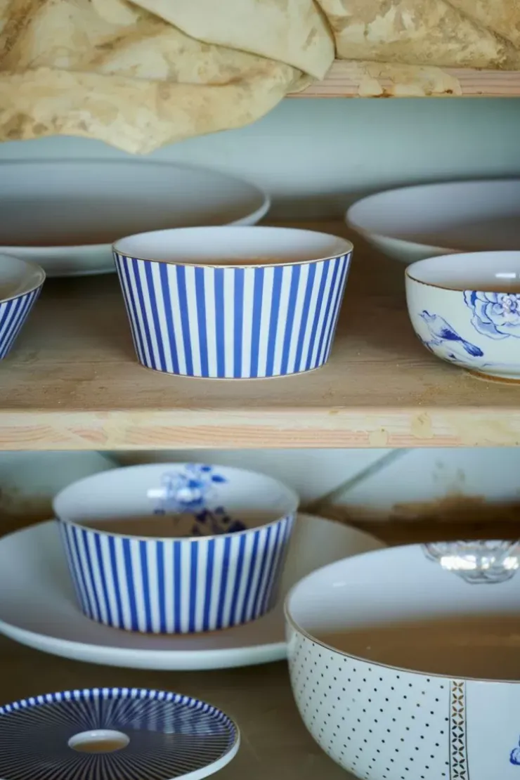 Pip Studio Royal Stripes Kom 15 Cm Blauw Best