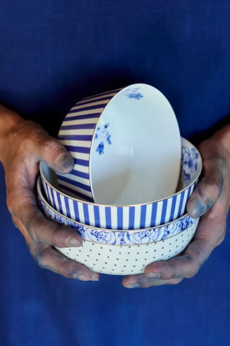 Pip Studio Royal Stripes Kom 15 Cm Blauw Best