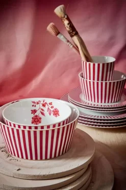 Pip Studio Royal Stripes Kom Donker 12Cm Roze Sale