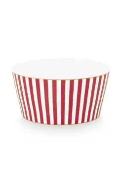 Pip Studio Royal Stripes Kom Donker 12Cm Roze Sale