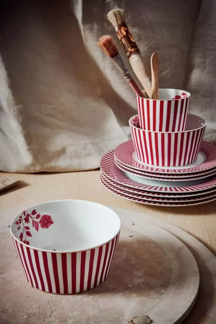 Pip Studio Royal Stripes Kom Donker 12Cm Roze Sale