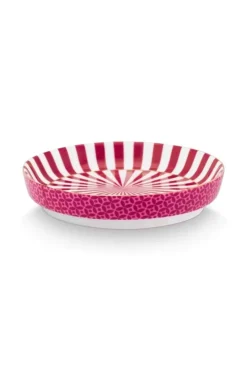 Pip Studio Royal Stripes Mok Bloemen & Theetip Donker Roze Discount
