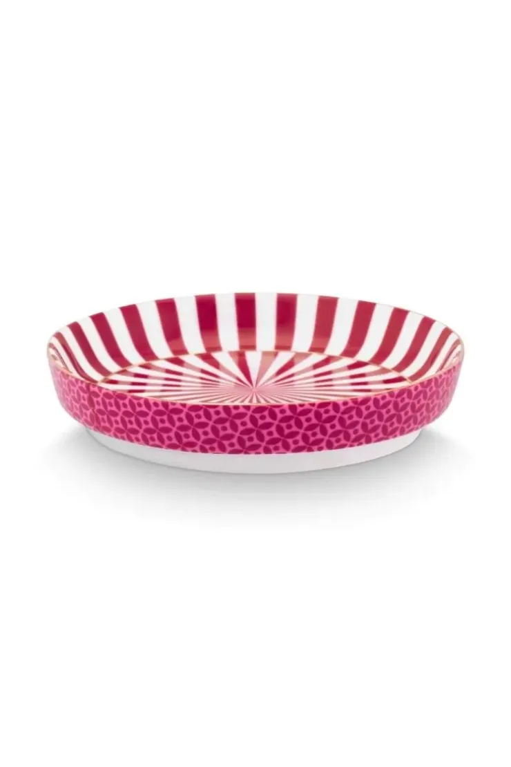 Pip Studio Royal Stripes Mok Bloemen & Theetip Donker Roze Discount
