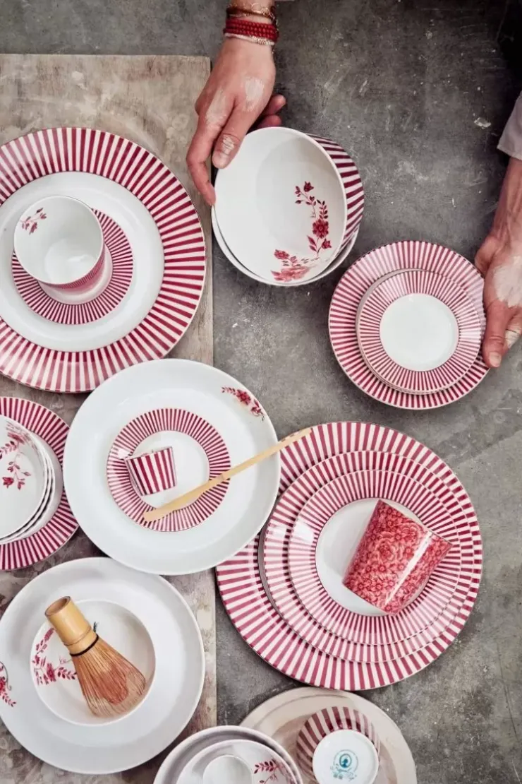 Pip Studio Royal Stripes Mok Bloemen Donkerroze Outlet