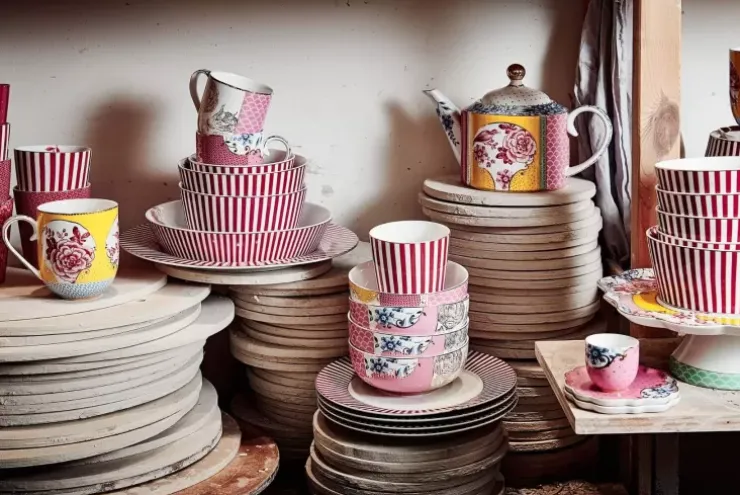 Pip Studio Royal Stripes Mok Donker Roze Best