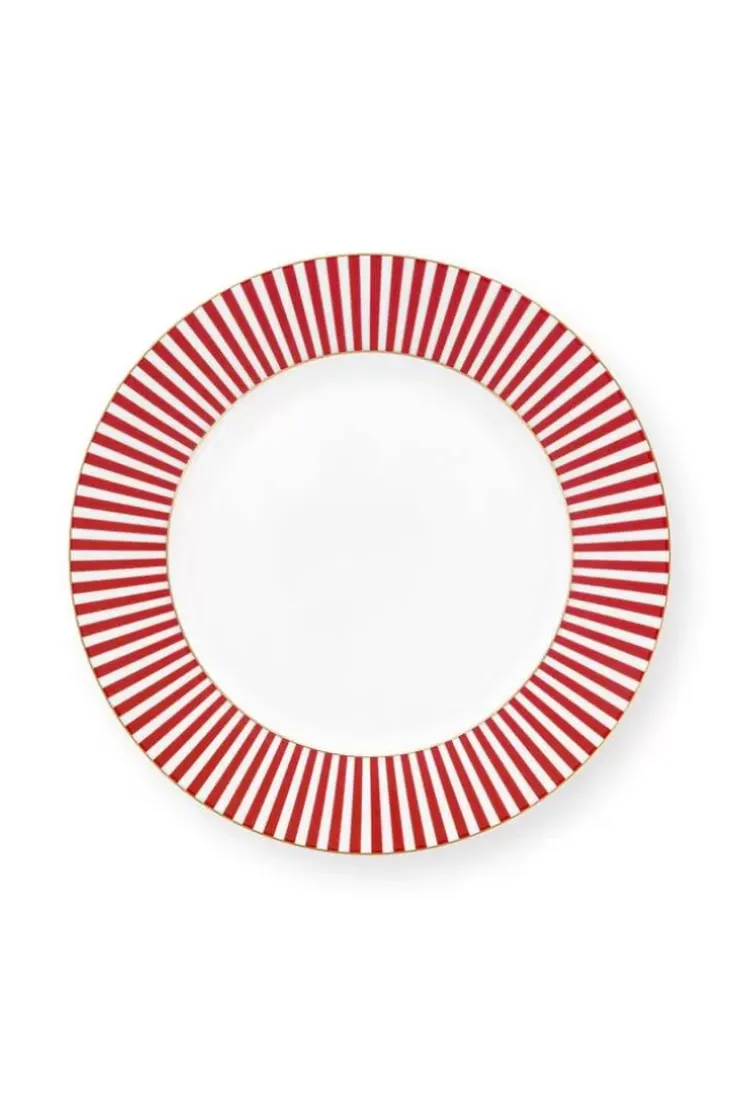 Pip Studio Royal Stripes Ontbijtbord Donker 21Cm Roze Sale