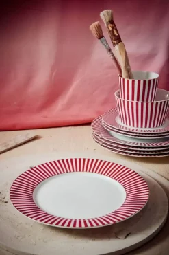 Pip Studio Royal Stripes Ontbijtbord Donker 21Cm Roze Sale