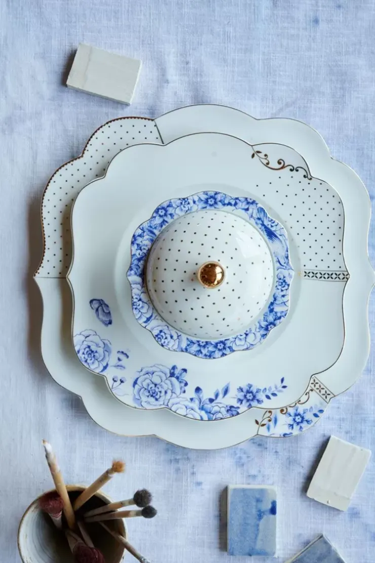 Pip Studio Royal White Ontbijtbord Golden Dots 23,5 Cm