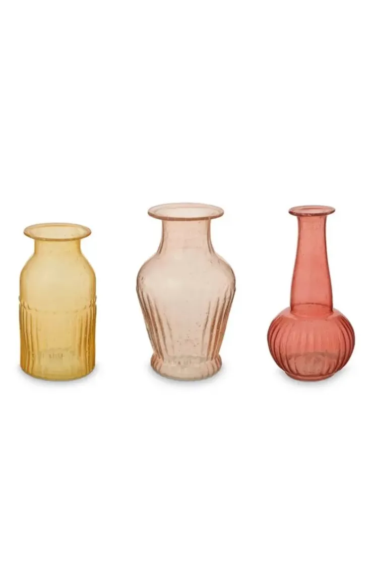 Pip Studio Set/3 Vazen Glas S Roze Hot