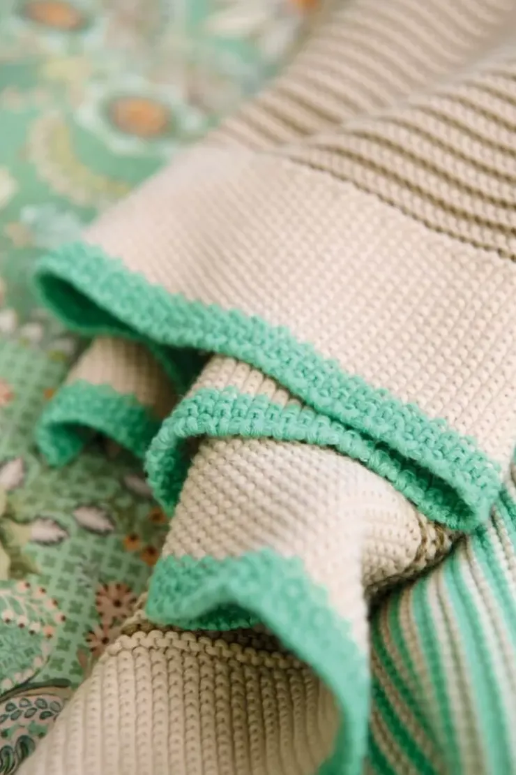 Pip Studio Throw Blockstripe Licht Groen Best