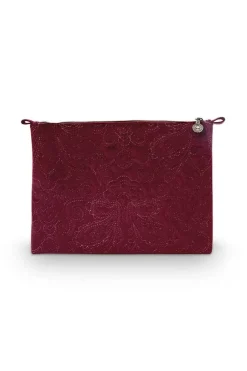 Pip Studio Toilettas Groot Velvet Quiltey Days Rood Clearance