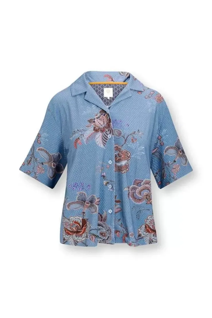 Pip Studio Top Korte Mouw Cece Fiore Blauw Sale