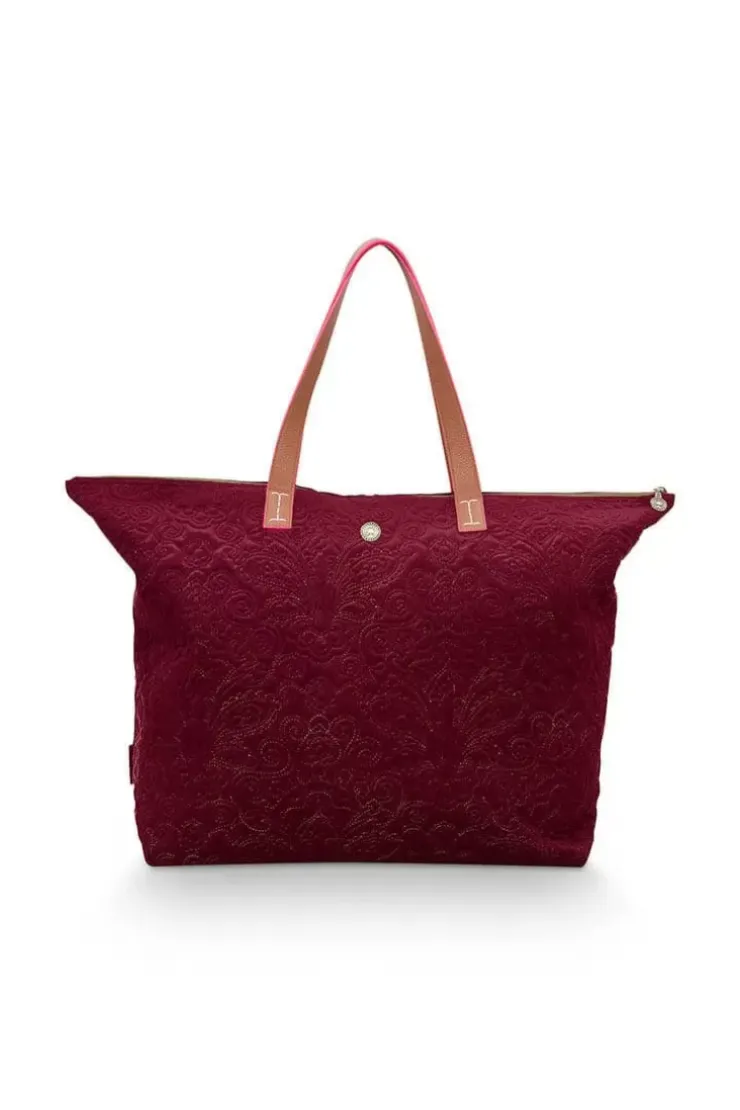 Pip Studio Tote Bag Velvet Quiltey Days Rood Best