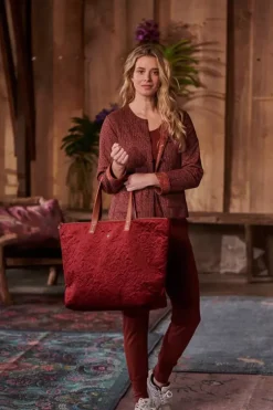 Pip Studio Tote Bag Velvet Quiltey Days Rood Best