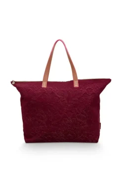 Pip Studio Tote Bag Velvet Quiltey Days Rood Best