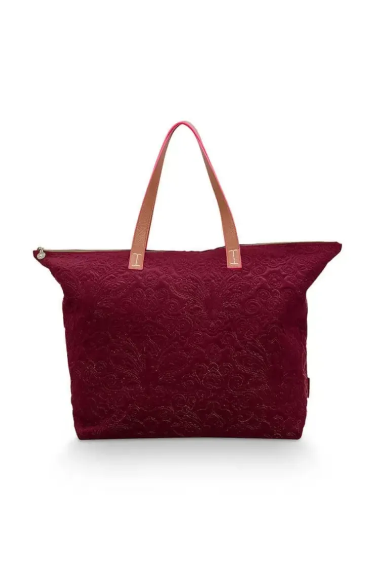 Pip Studio Tote Bag Velvet Quiltey Days Rood Best
