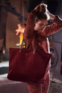 Pip Studio Tote Bag Velvet Quiltey Days Rood Best