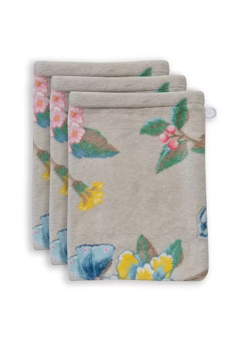 Pip Studio Washandje Set/3 Good Evening 16X22 Cm Khaki